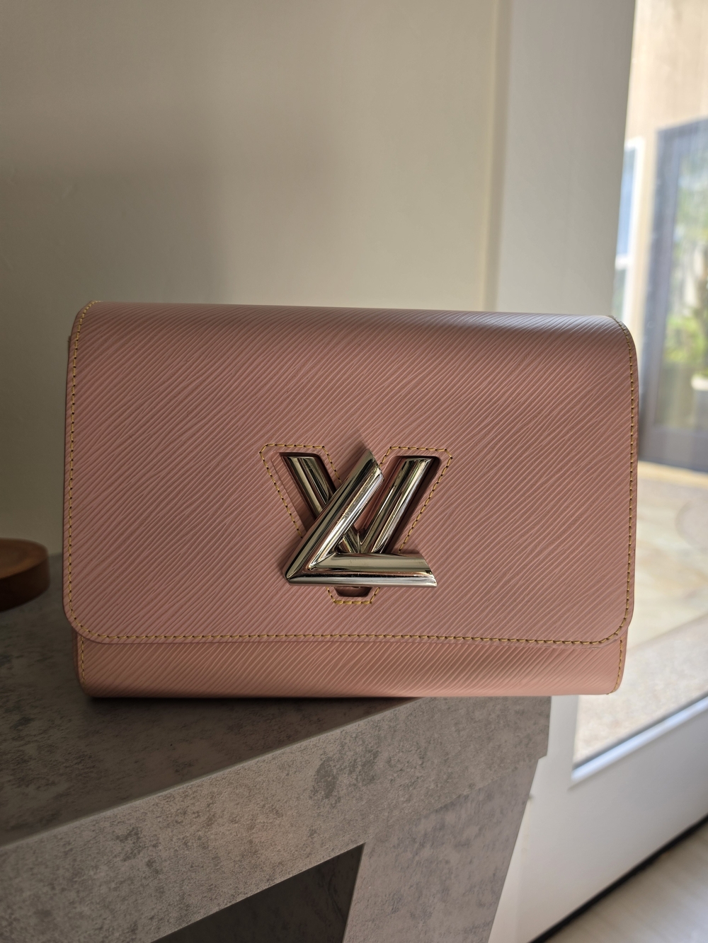 Louis Vuitton Pink Epi Leather Twist MM Shoulder Bag